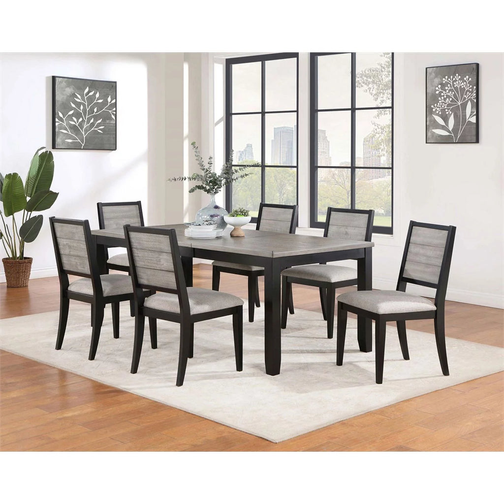 7-piece Wood Dining Table Set with Extension Leaf A3253