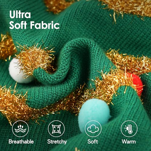 Dog Christmas Sweater with 3D Reindeer Pattern Knitted Pet Clothes F29837