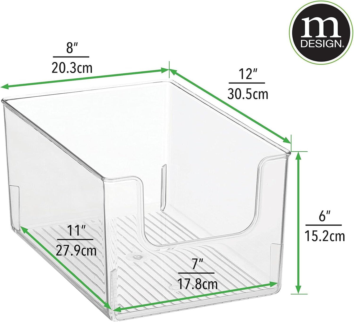 Clear Stackable Plastic Open Front Storage Organizer Bin Basket, 8 Pack N480