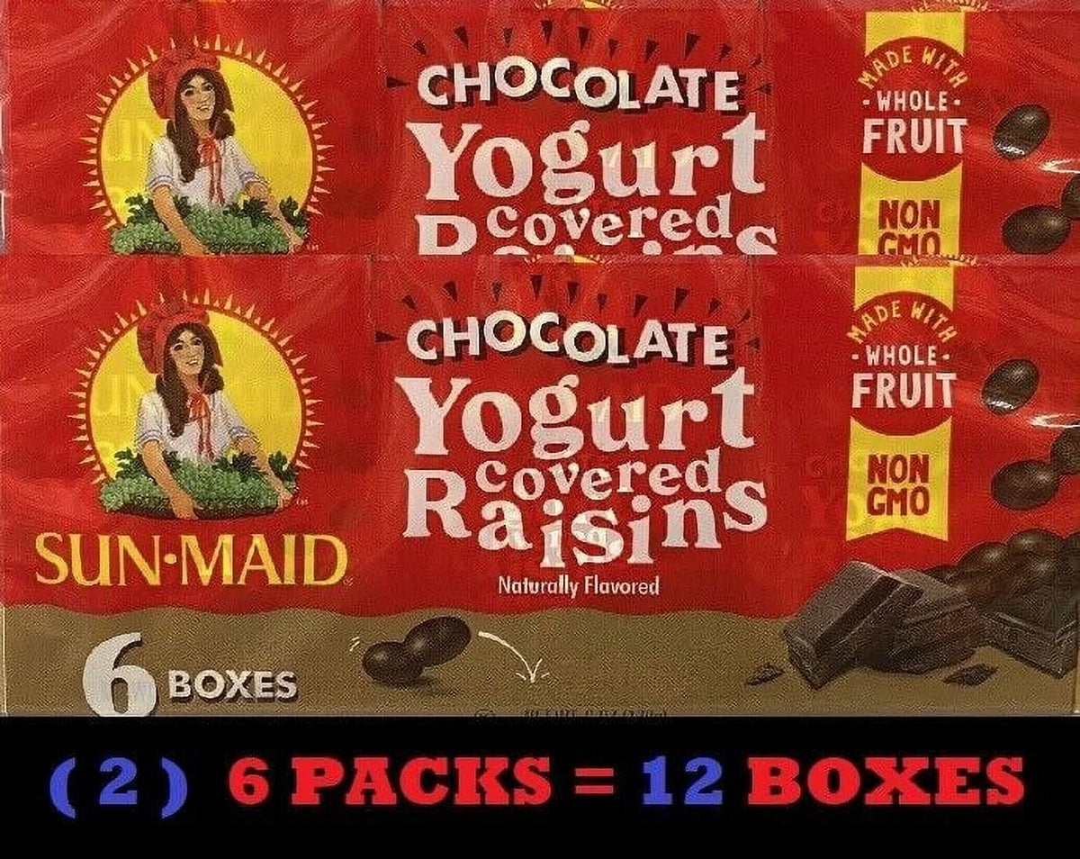 Chocolate Yogurt Covered Raisins 12 Boxes I41724