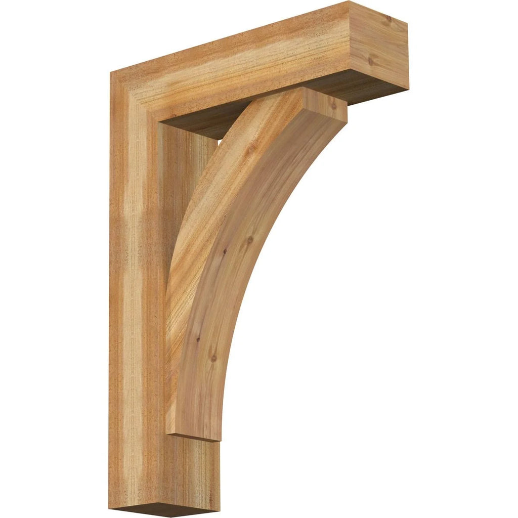 Rough Sawn Bracket with Offset Brace, Western Red Cedar P4312