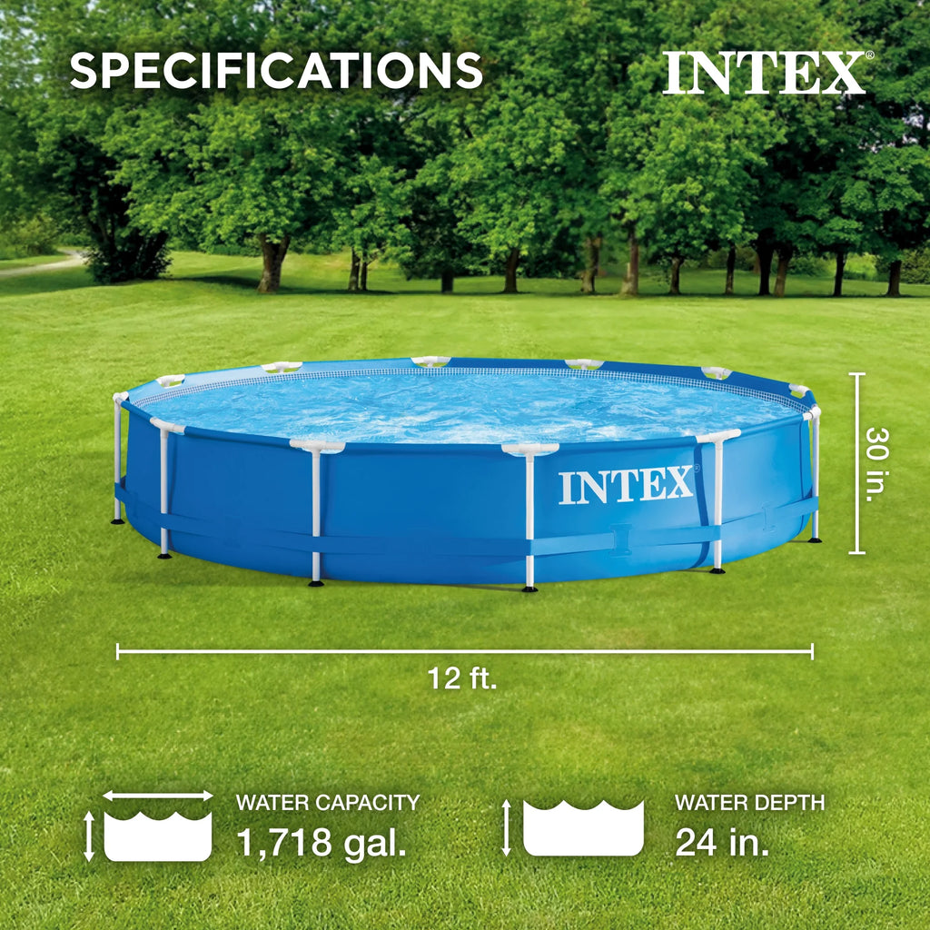 12' x 30 Metal Frame Round Above Ground Swimming Pool Y148