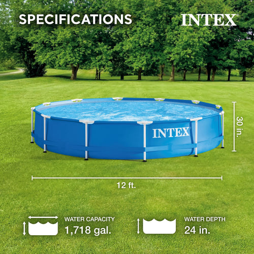 12' x 30 Metal Frame Round Above Ground Swimming Pool Y148