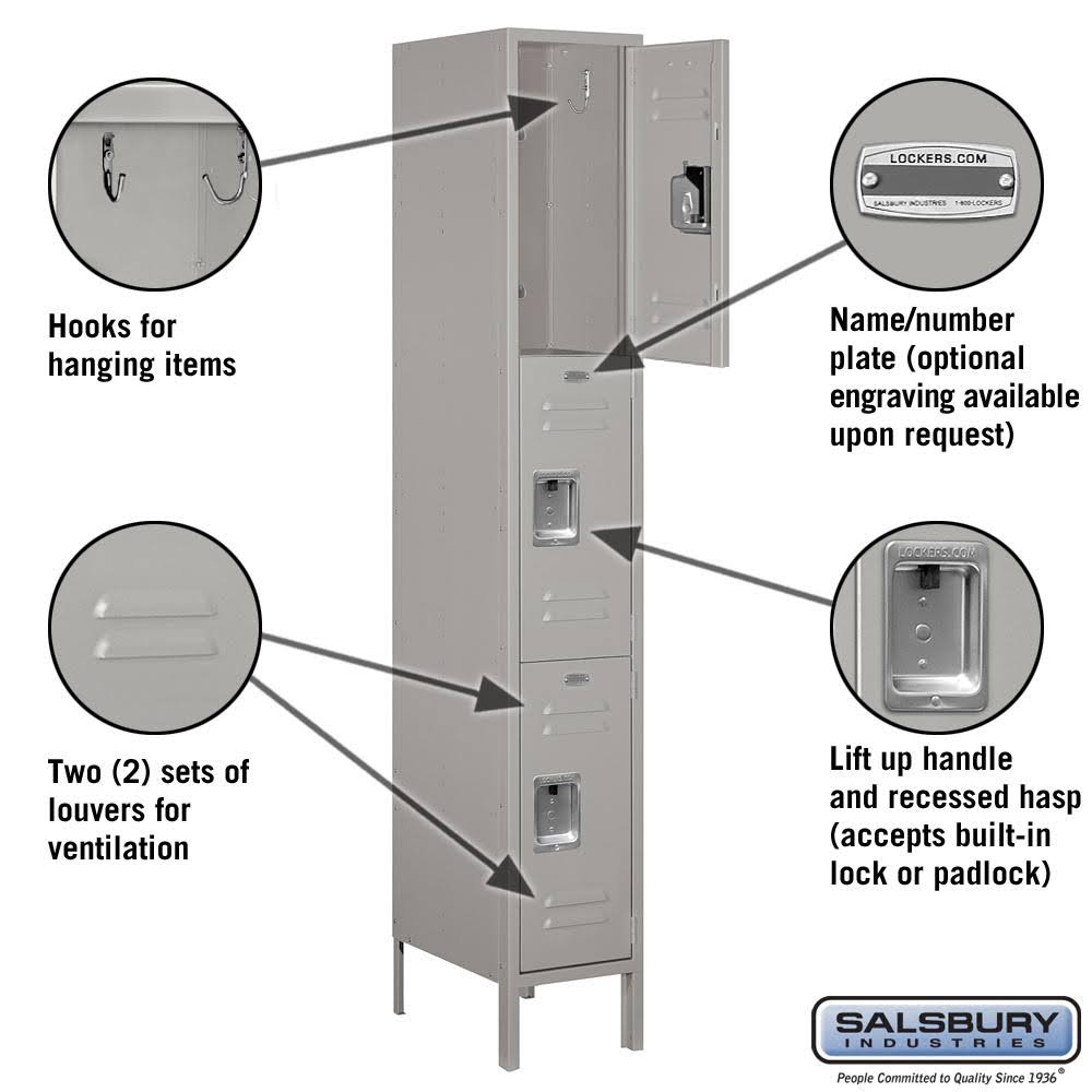 Triple Tier Standard Metal Locker J35185