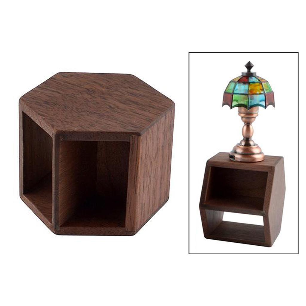 Miniature Walnut Wood End Table Dollhouse F508471