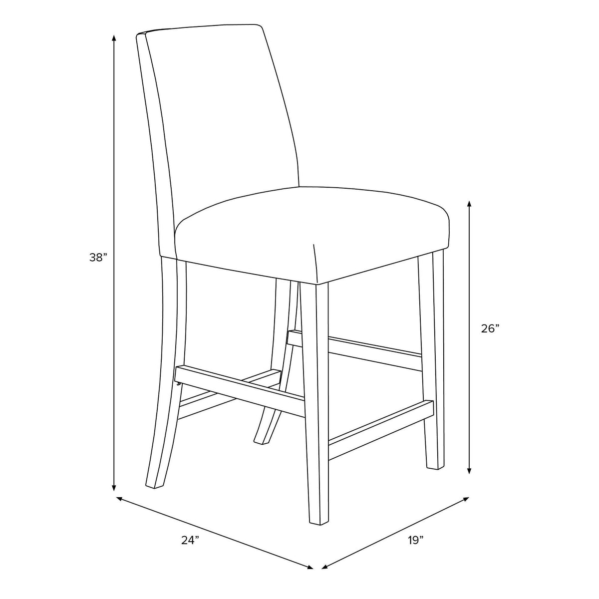 Pewter Gray Velvet Counter Height Barstool Q787