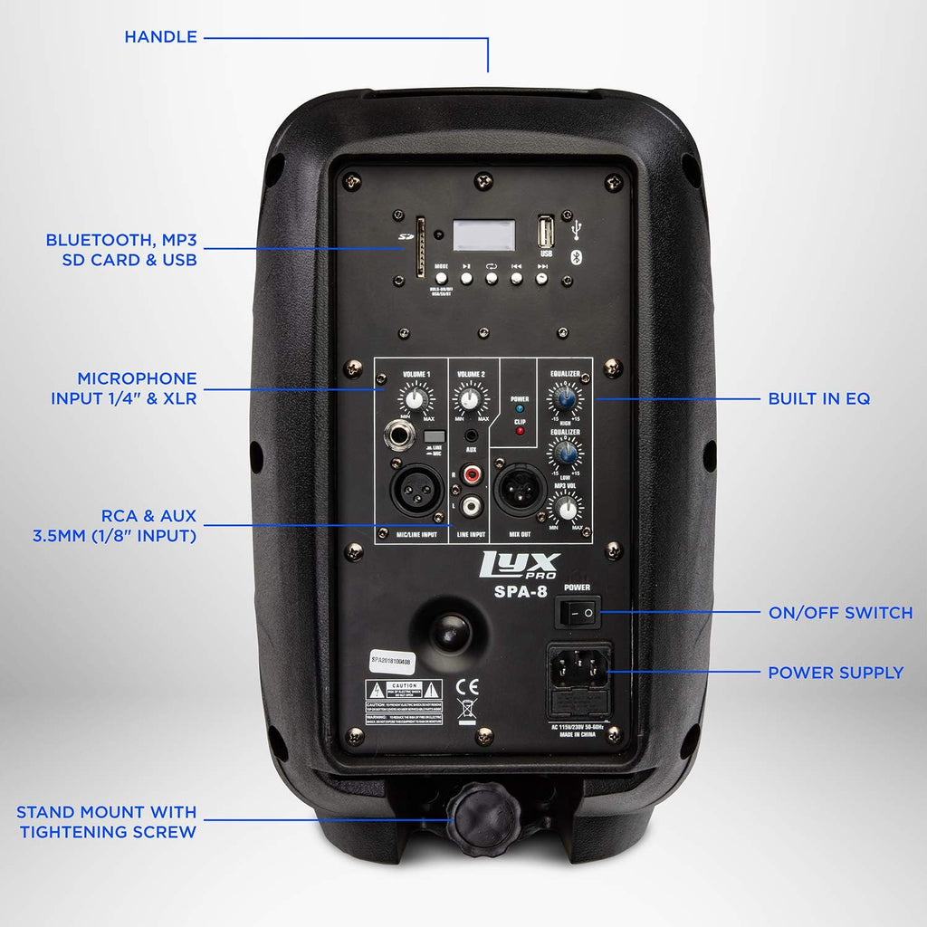 12 PA System Portable Active Speaker with Bluetooth T73610