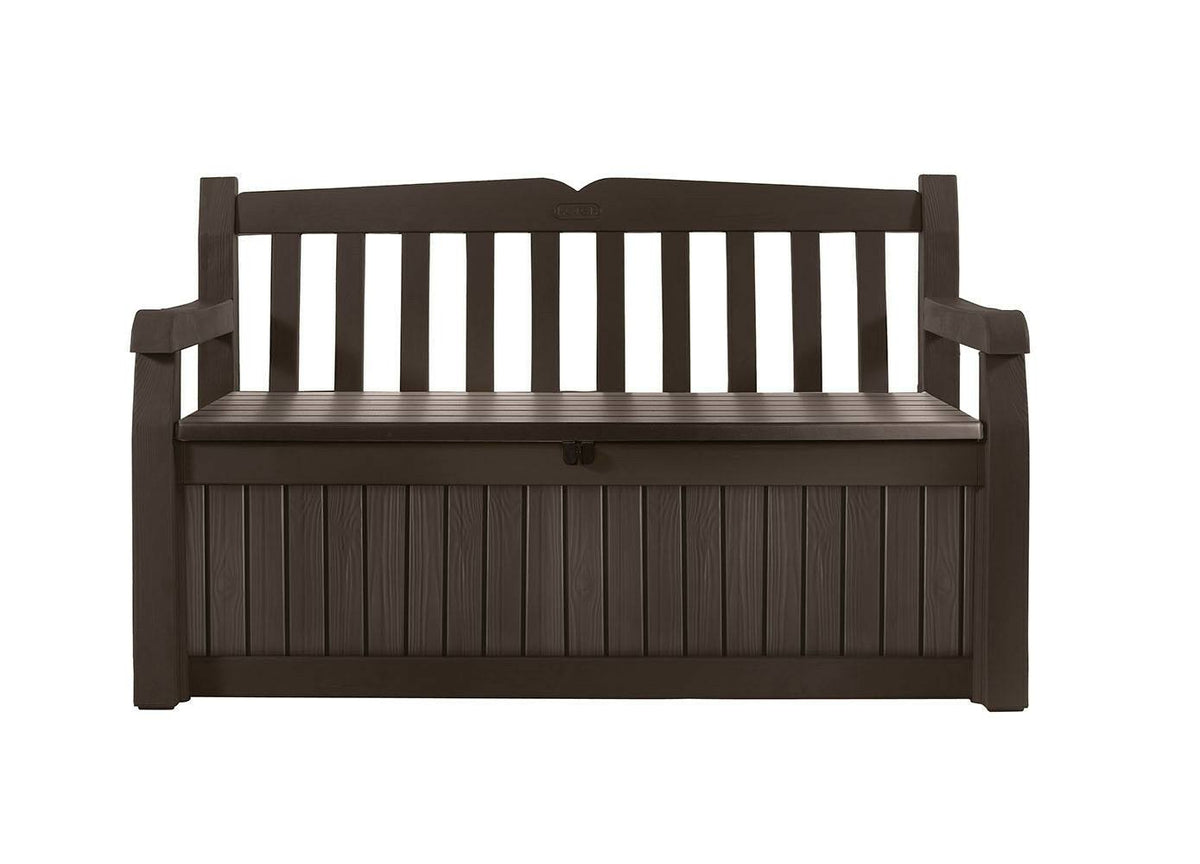 Brown Resin 70-Gallon Storage Bench Deck Box A547