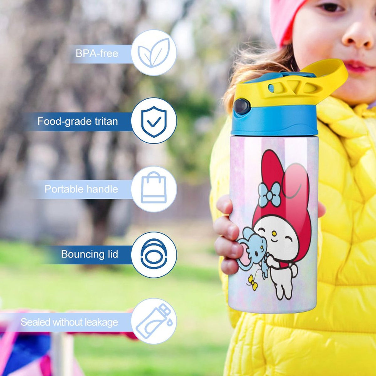 Stainless Steel Vacuum Insulated Water Bottle With Straw I134