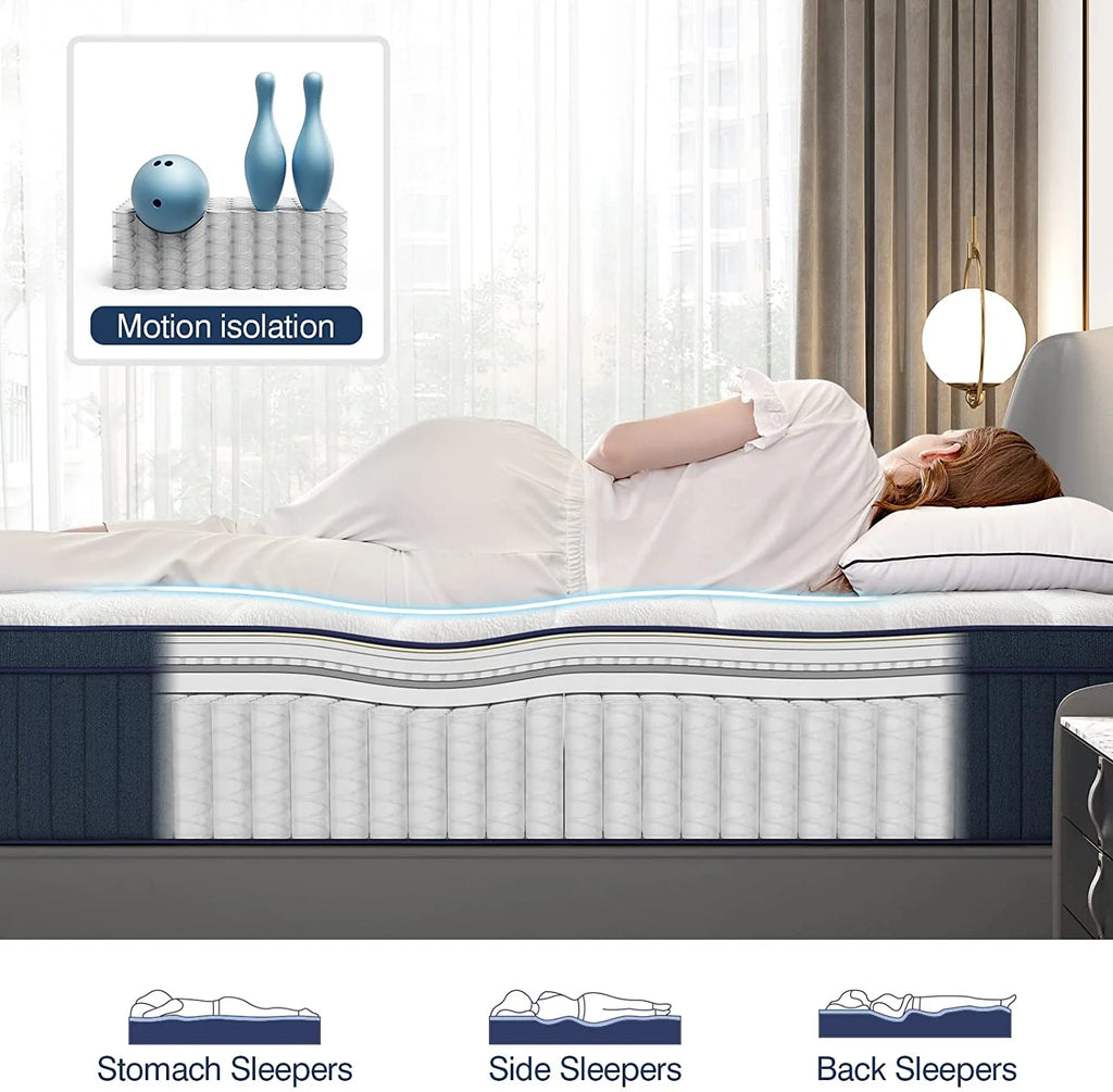 Full Size Gel Memory Foam Pocket Spring Hybrid Mattress T72328