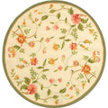 Ivory Floral Wool Area Rug W1710