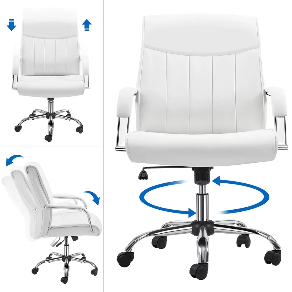 White PU Leather Executive Chair E679