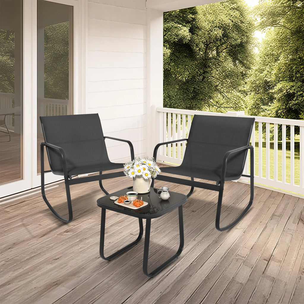 3-Piece Outdoor Patio Furniture Set Brown Z894196
