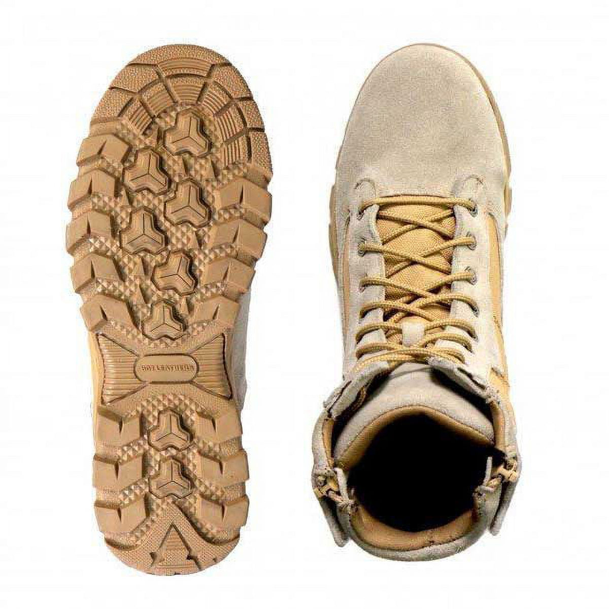Tan Leather Lace Up Boots with Zippers B4706