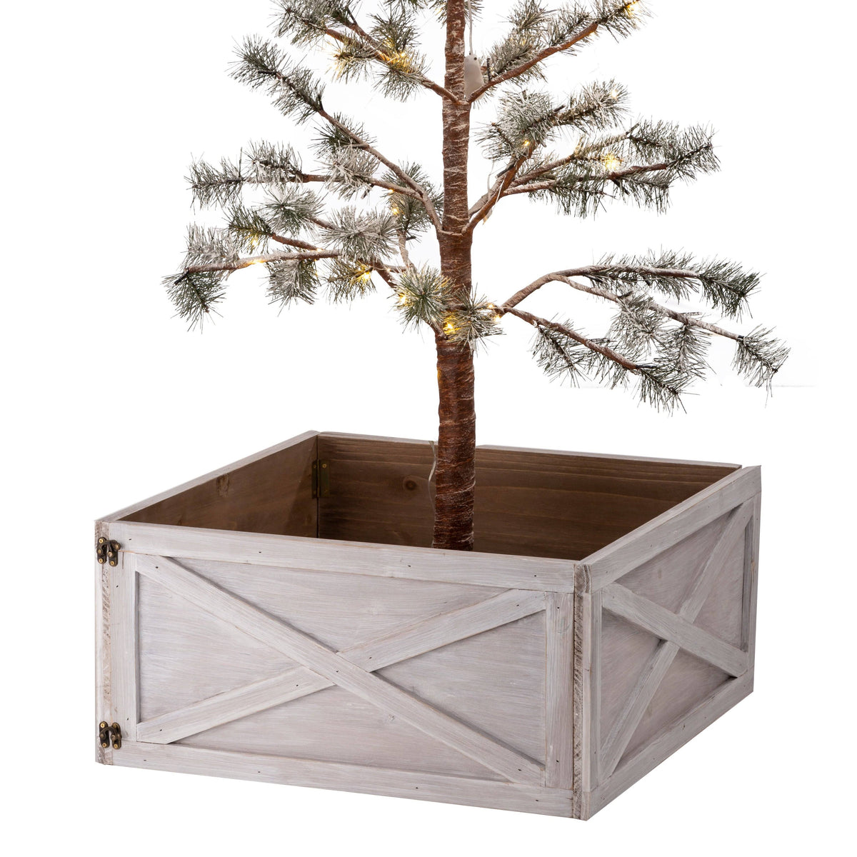 Brown Wooden Christmas Tree Collar Q944204
