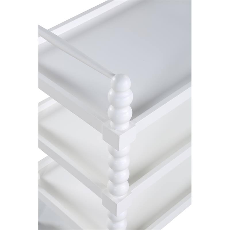 White Wood 3-Shelf Cart E2038