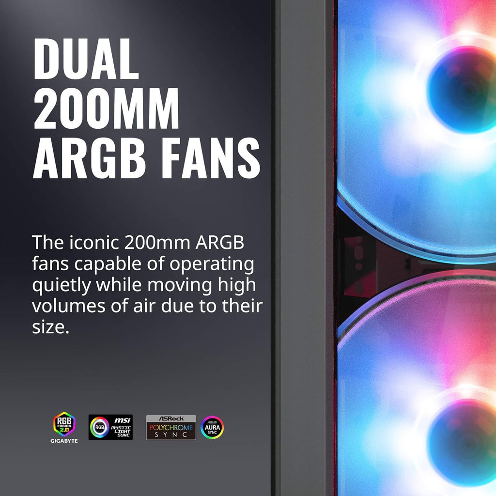 Tempered Glass Side Panel Carrying Handle RGB Fans CPU Air Cooler S477894