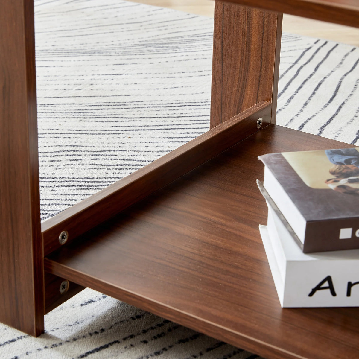 2-Tier Wood Coffee Table with Storage H4594