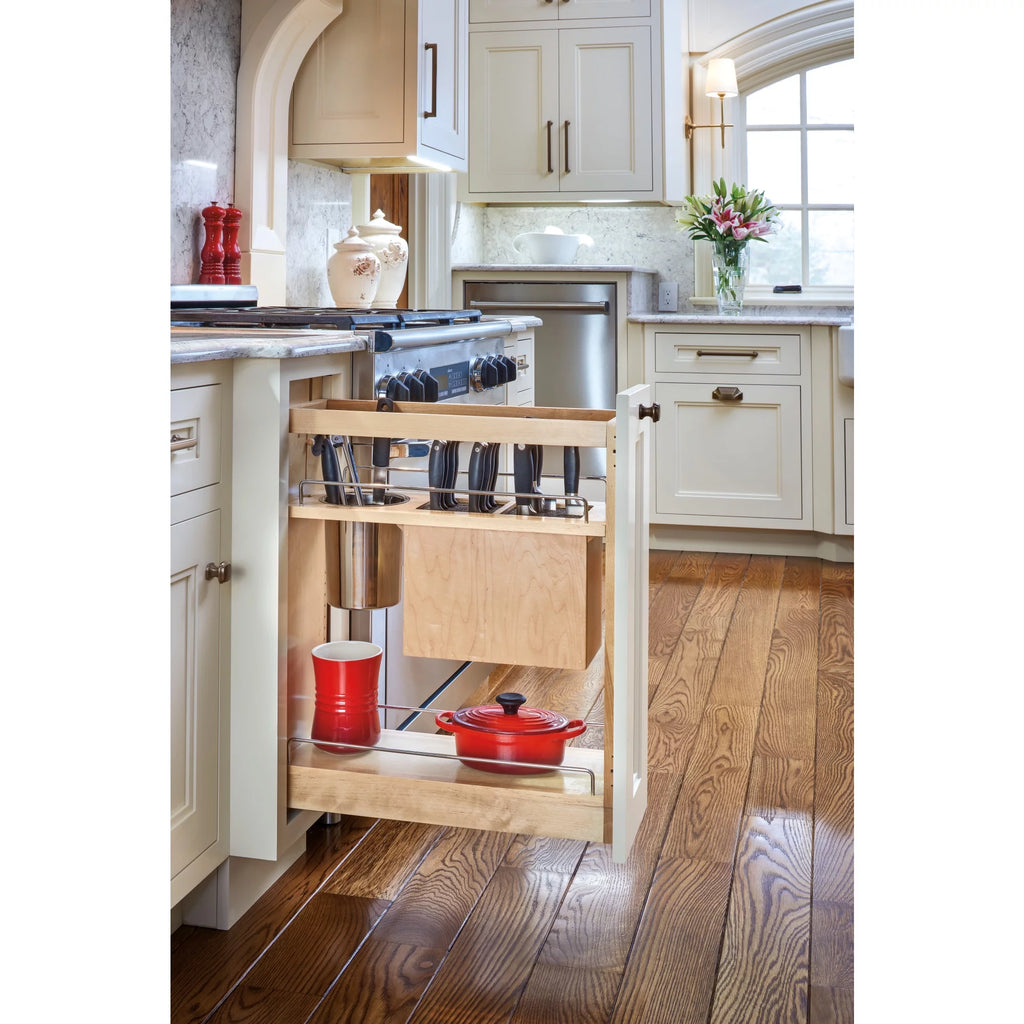 8 Inch Pullout Cabinet Organizer with Knife Block V301