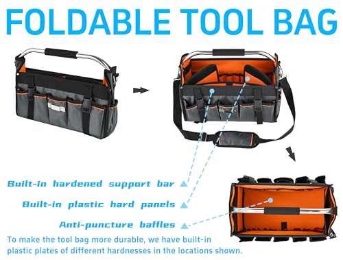 16 In Open Top Heavy Duty Tool Bag with Handle Q918