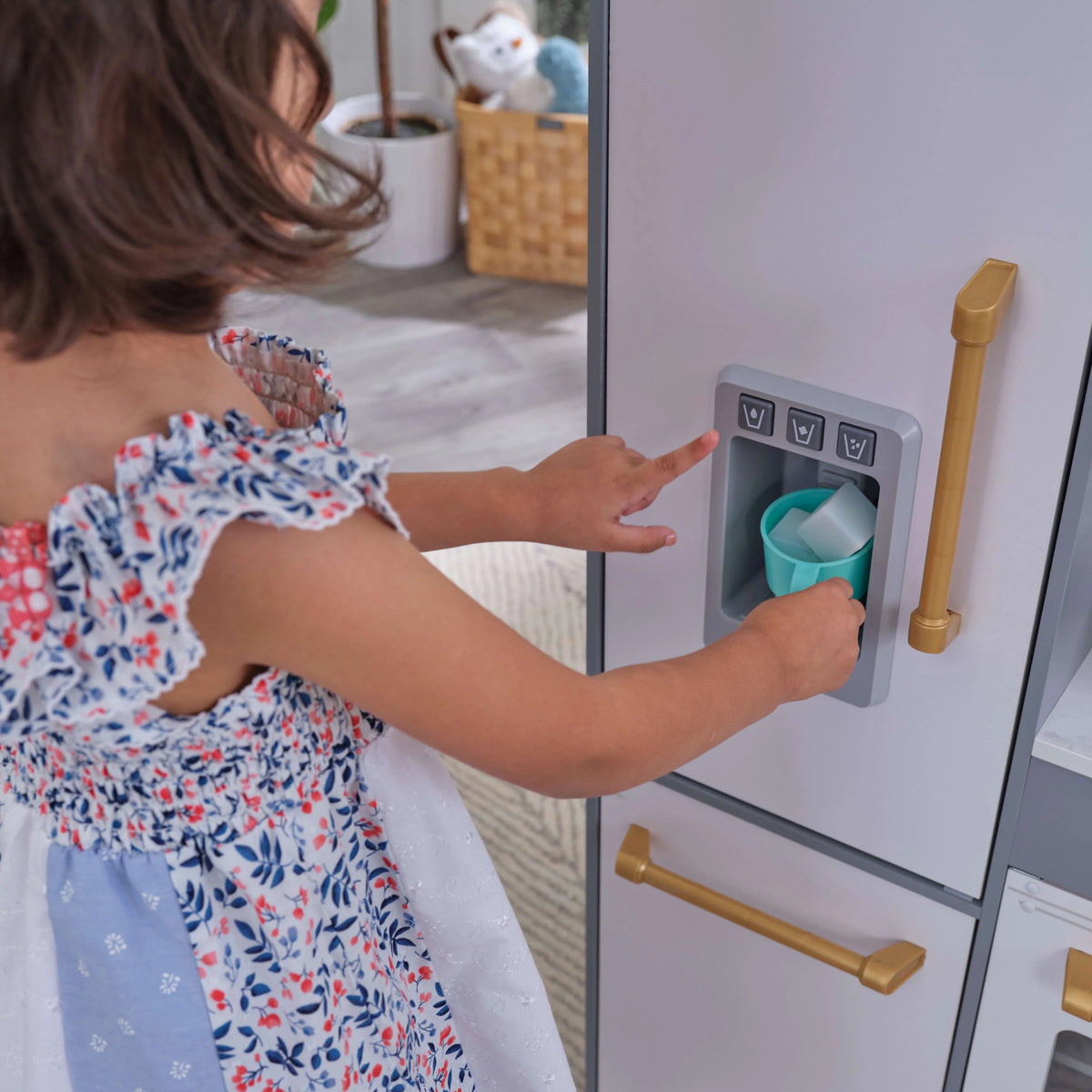 Gray Wooden Play Kitchen with 36 Accessories G3637