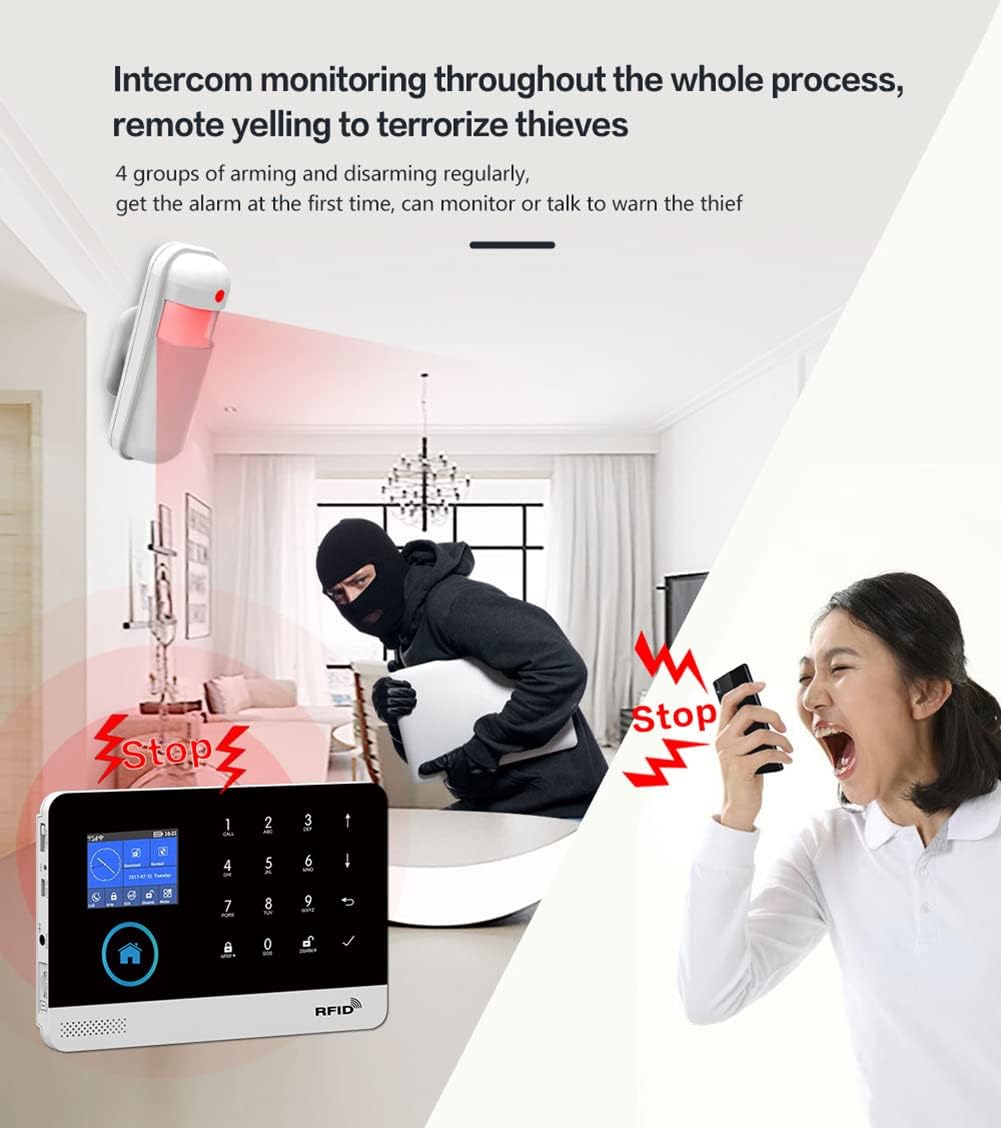 DIY Home Wi-Fi Alarm Kit with Motion Detector, Door/Window Sensor, Siren Q985209