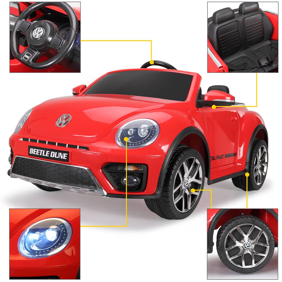 Red 12V Battery Powered Ride on Toy Car with Remote Control T806