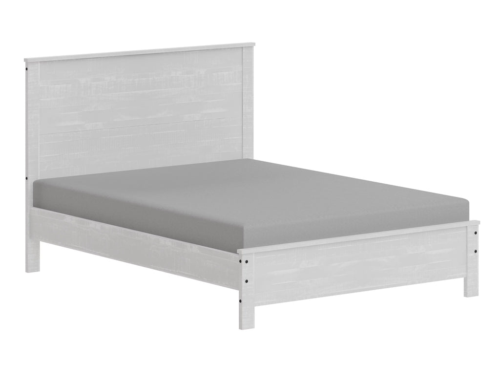 White Solid Wood Full Size Bed Frame Y7019