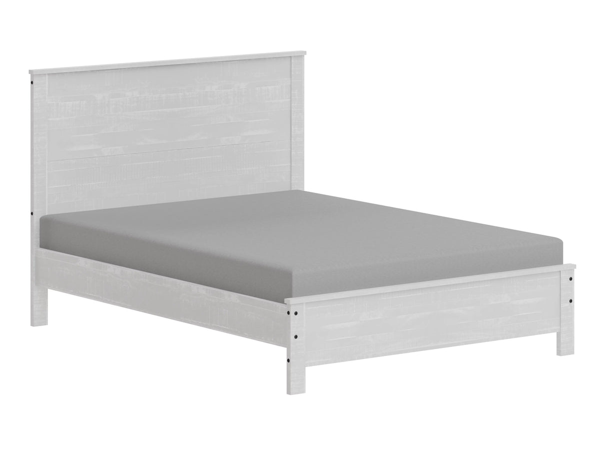 White Solid Wood Full Size Bed Frame Y7019