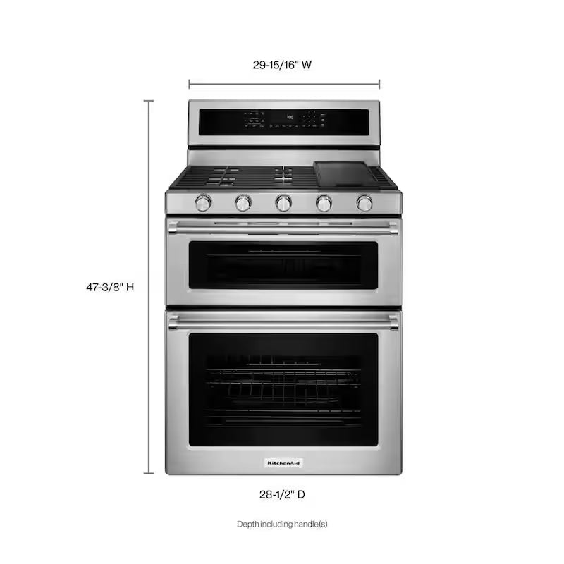 6.0 cu. ft. Double Oven Gas Range with Convection Oven in Stainless Steel V926315