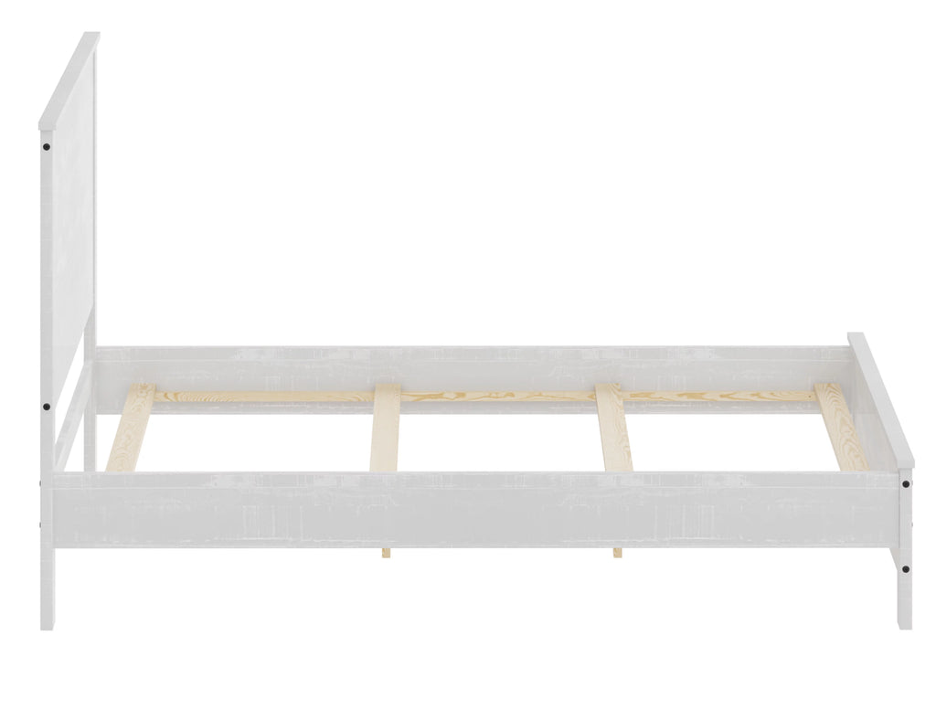 White Solid Wood Full Size Bed Frame Y7019