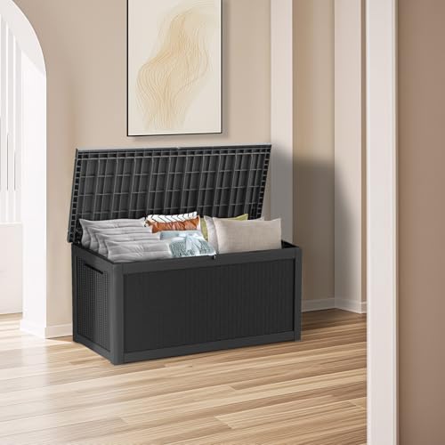 Brown 150GAL Large Capacity Outdoor Deck Box with Lock Hole S8567