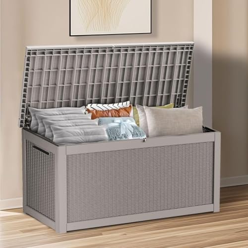 Brown 150GAL Large Capacity Outdoor Deck Box with Lock Hole S8567