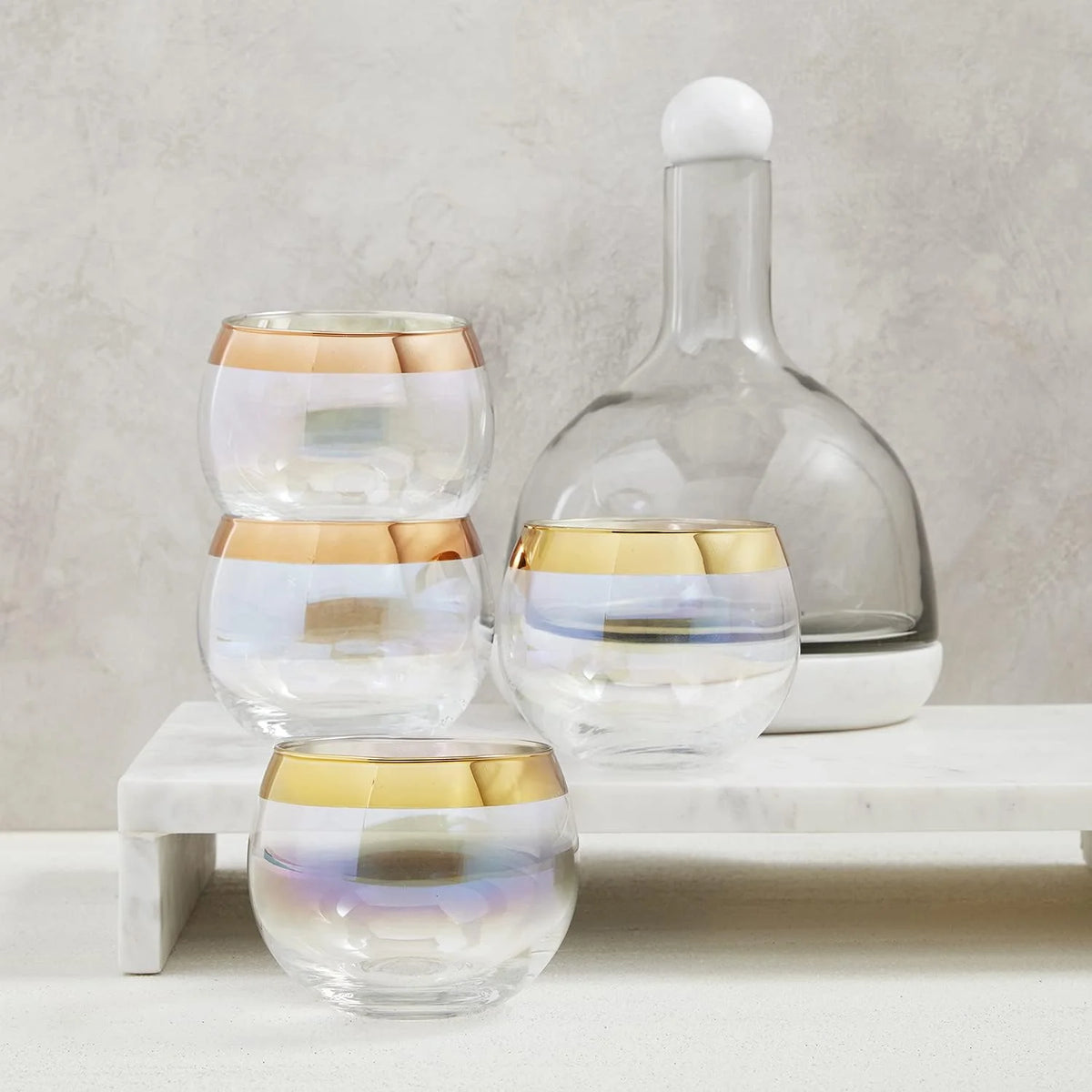 Marble and Glass Wine Carafe 42-Ounce X66910