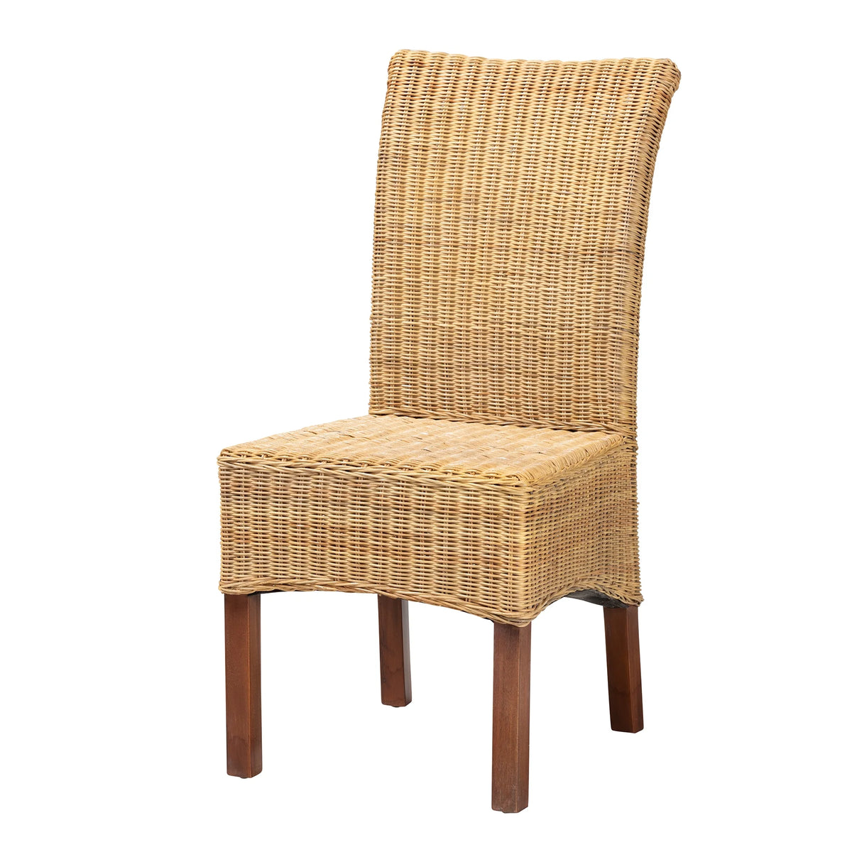 Natural Rattan and Mahogany Wood Dining Chair A1815
