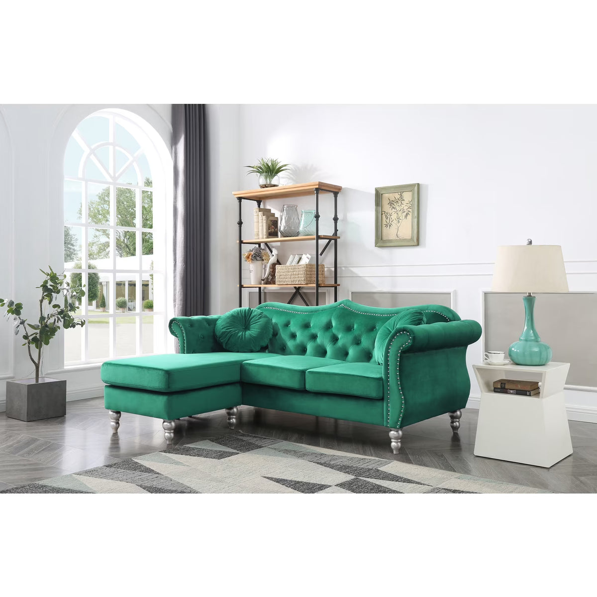 Green Sofa Chaise E8511