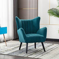 Green Velvet Accent Armchair with Solid Wood Legs V283792