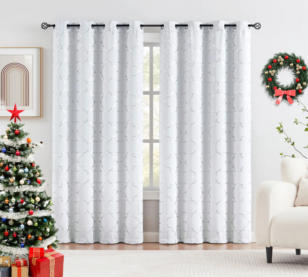 White Blackout Window Curtain 2 Panels 52"Wx84"L G325902