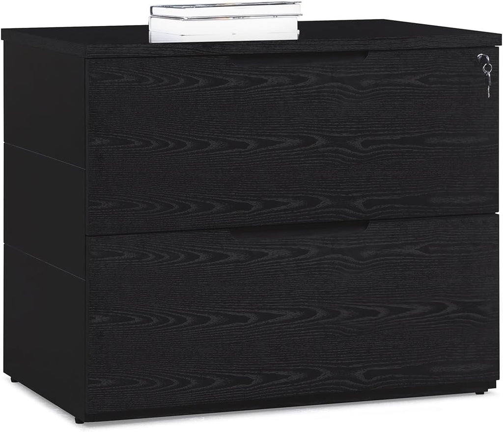 Black Oak 2 Drawer Lateral Filing Cabinet Y279