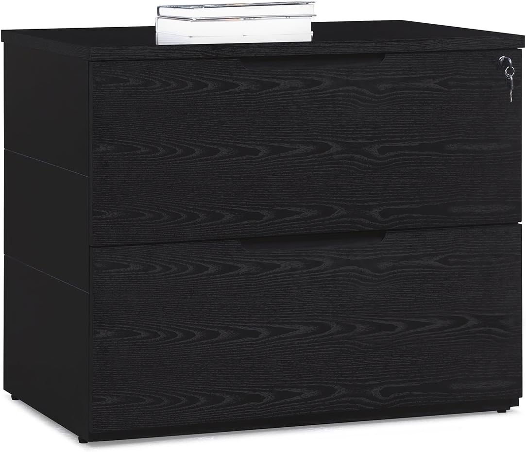 Black Oak 2 Drawer Lateral Filing Cabinet Y279