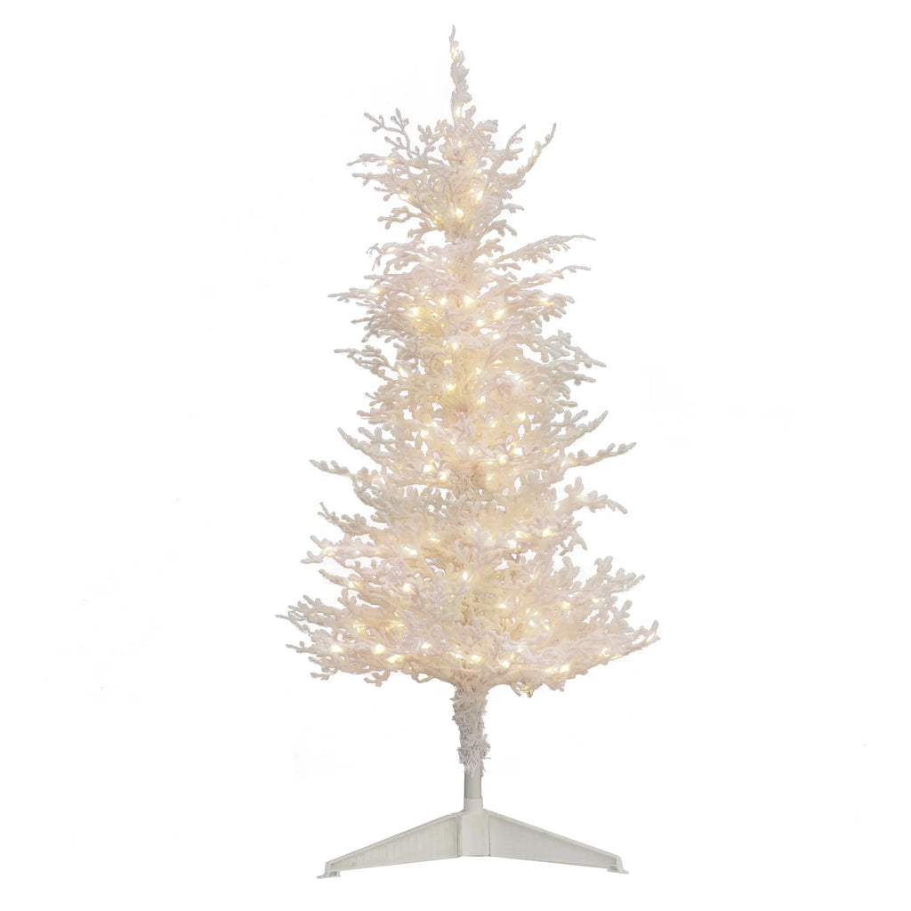 Pre-Lit Coral Artificial Tree with Warm White LED Lights 48in Y593745