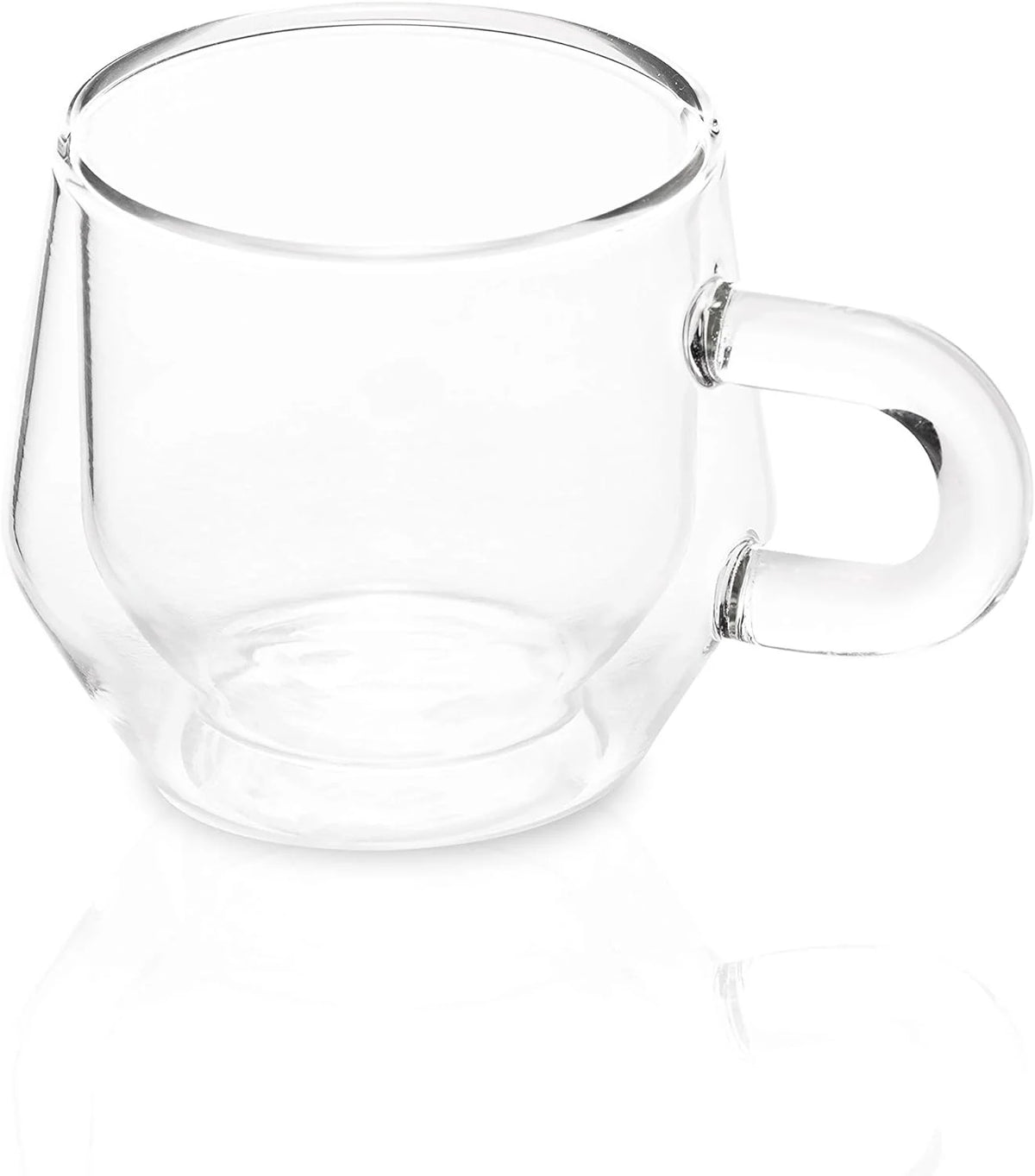 Clear 4Oz Double Walled Glass Espresso Cups with Handles L71590