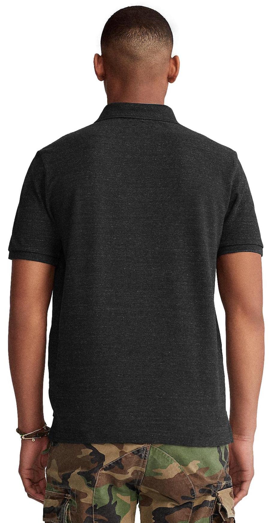 Men's Custom Slim Fit Polo Shirt Black Heather A857