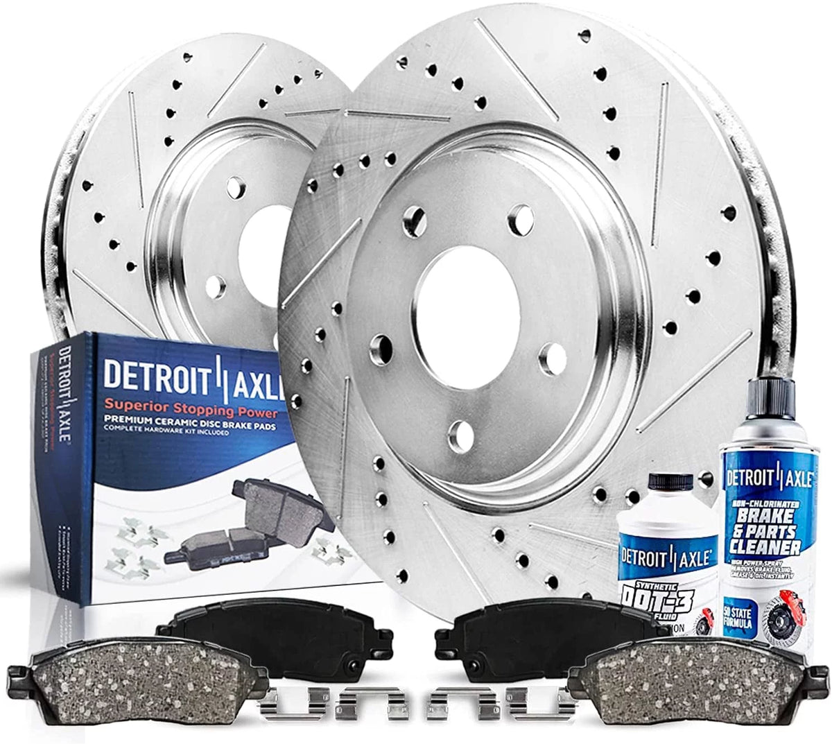 Front Drilled Slotted Brakes and Rotors Brake Pads N96761