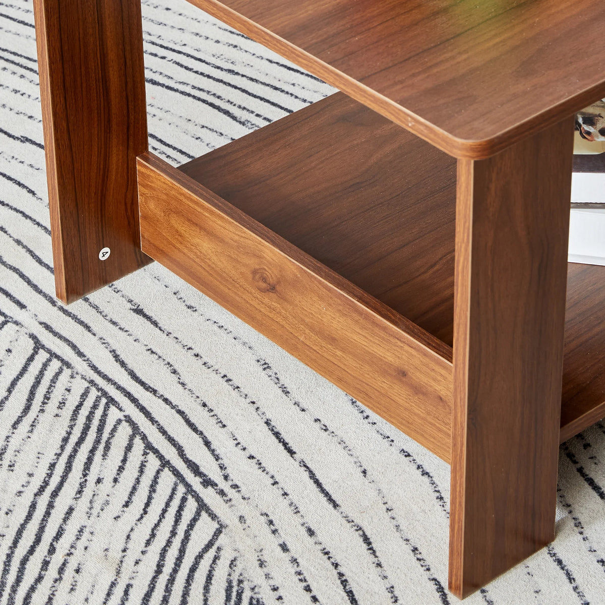 2-Tier Wood Coffee Table with Storage H4594