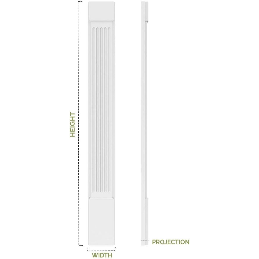 Raised Panel PVC Pilaster with Capital and Base (Pair) Q5516