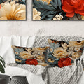 Floral Printed Throw Pillow T7378