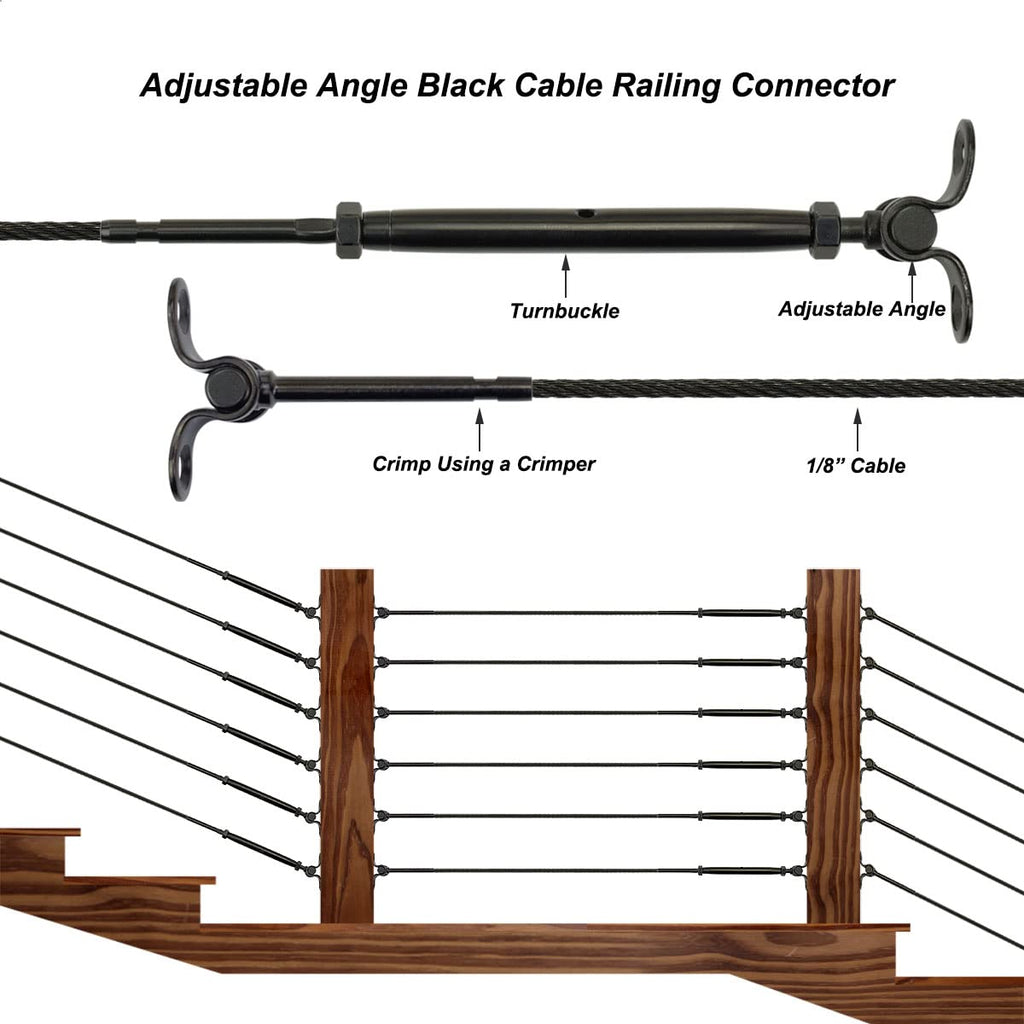 Black Cable Railing Hardware Kit, 10 Pairs W85185
