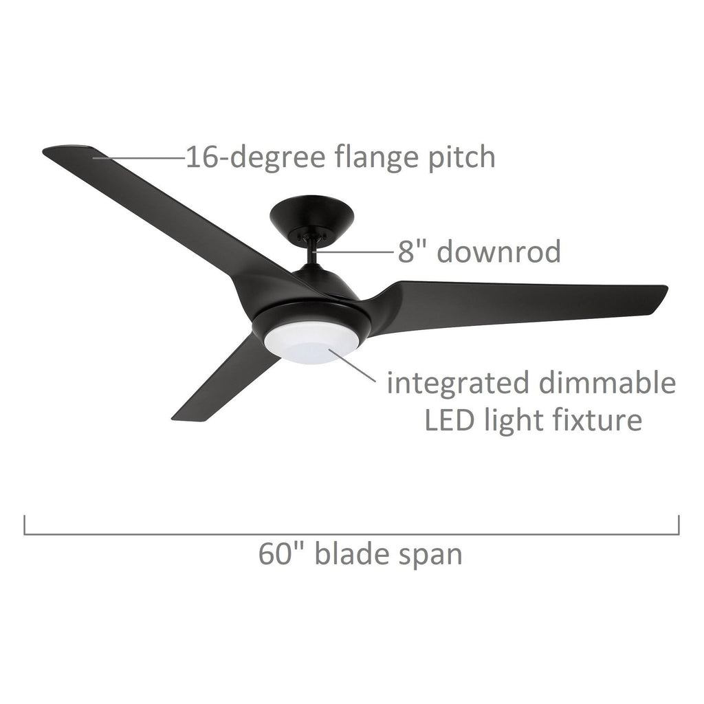 Black LED Ceiling Fan M8383