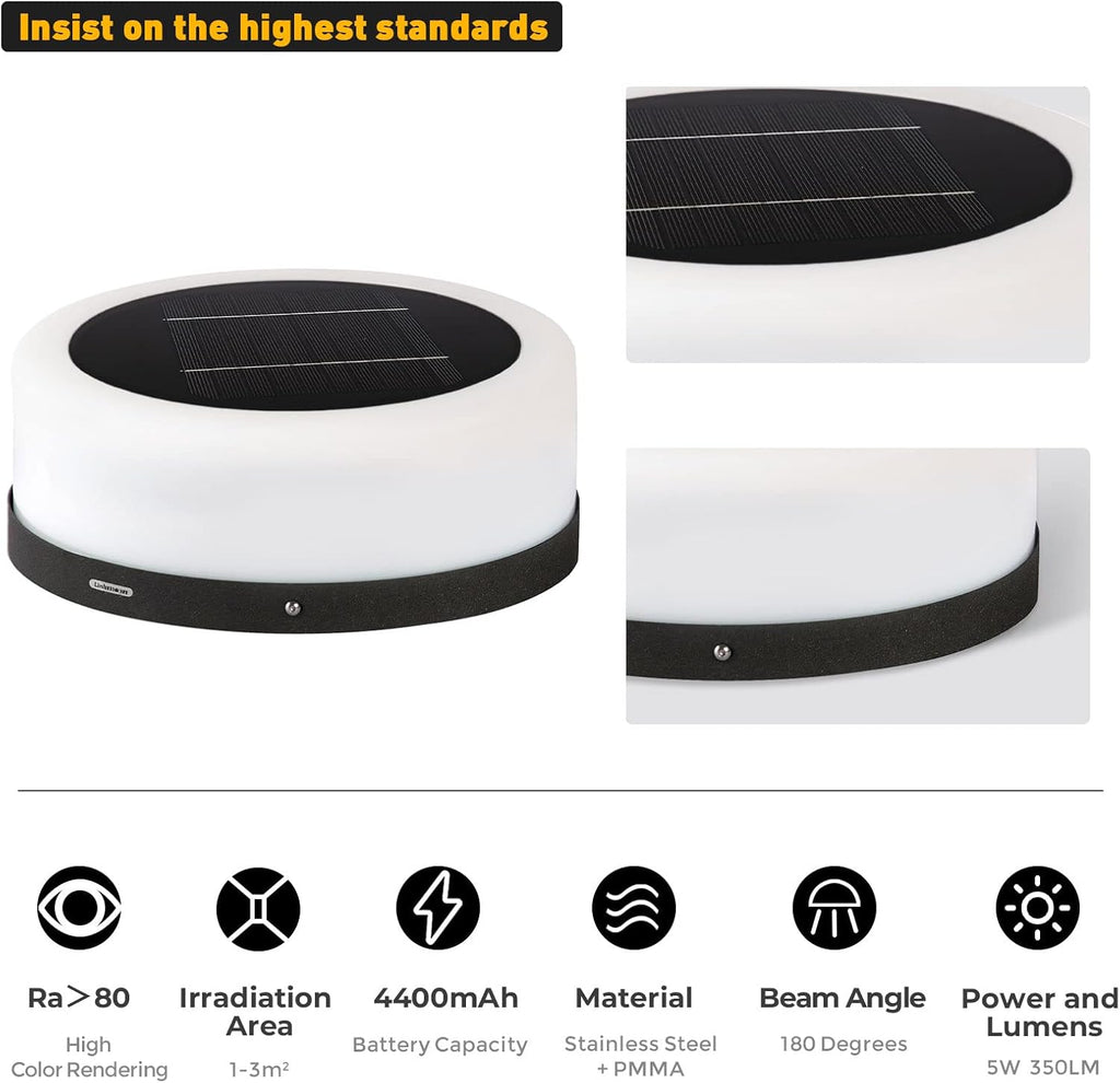 Outdoor Solar Post Cap Light, Modern LED Warm Light T309997